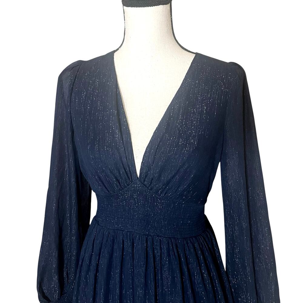 Baltic Born Juliette Navy Shimmer Maxi Dress Size S Bridesmaid Formal, - Picture 3 of 15